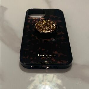 Kate Spade Tortoise and Gold Phone Case